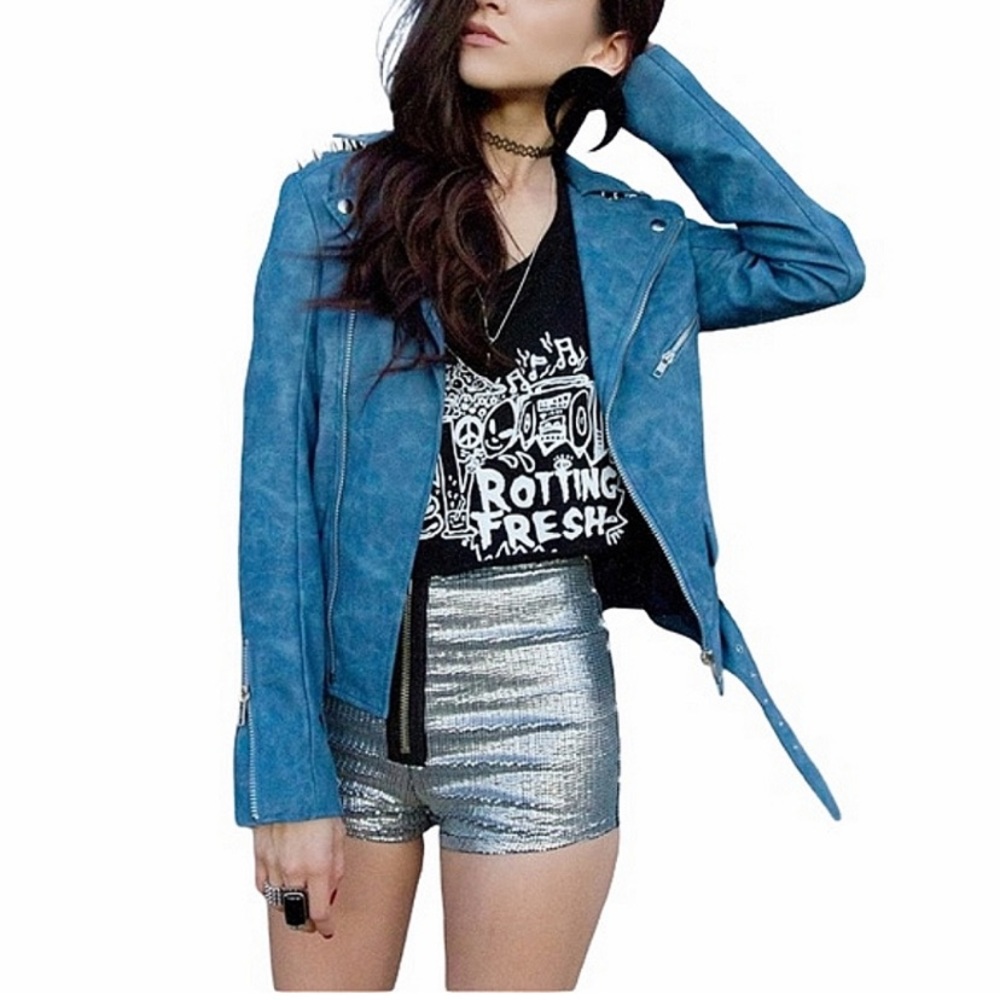 Unif High Waist Sequin Disco Short | Size M (Fits… - image 4